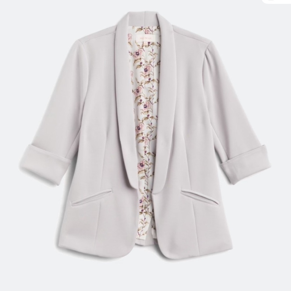 Skies Are Blue Soft Gray Blazer *size L*